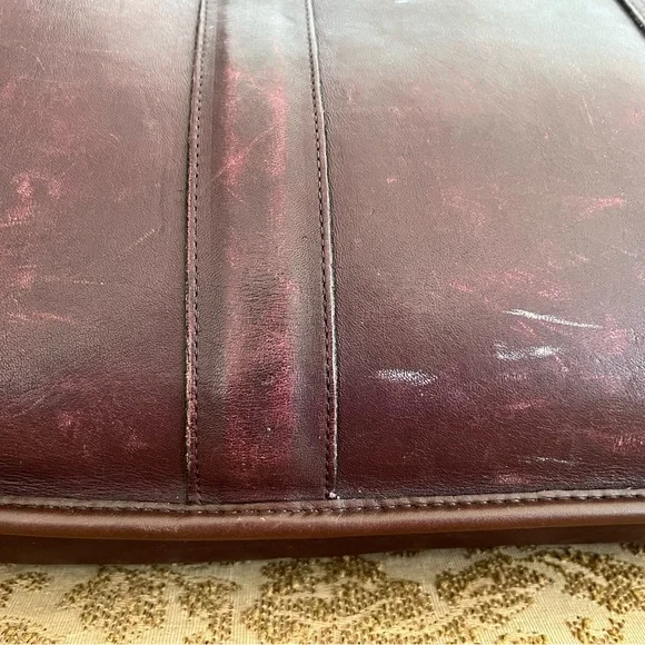 Vintage COACH Attache Burgundy New York City Leather Briefcase Portfolio 5060